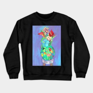 Flowers in a Vase with a Tropical Vibe Crewneck Sweatshirt